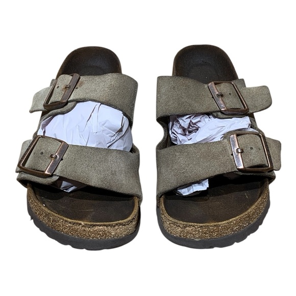 Women’s Birkenstock Arizona Classic Tan Slide Sandals Sz 8.5 - Picture 3 of 5